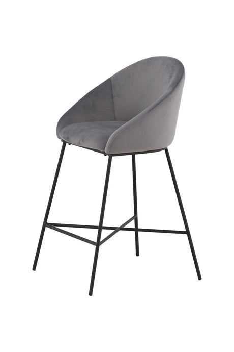 Velvet Barhocker - dunkelgrau/Stahl - Barhocker - ALVAHOME