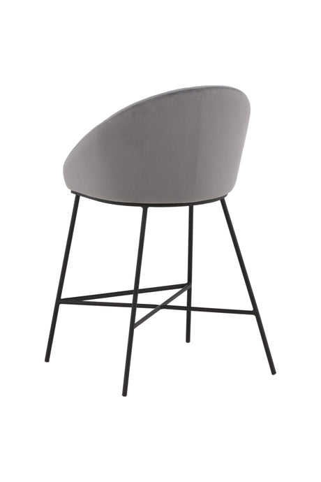 Velvet Barhocker - dunkelgrau/Stahl - Barhocker - ALVAHOME