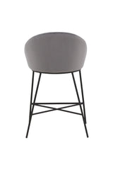 Velvet Barhocker - dunkelgrau/Stahl - Barhocker - ALVAHOME