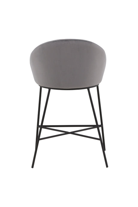 Velvet Barhocker - dunkelgrau/Stahl - Barhocker - ALVAHOME