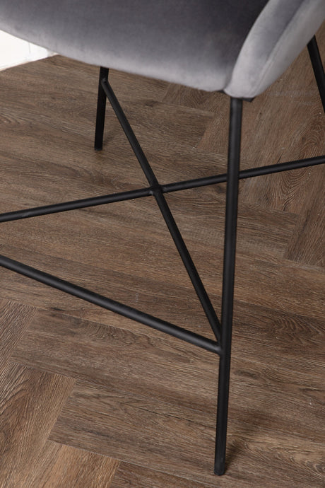 Velvet Barhocker - dunkelgrau/Stahl - Barhocker - ALVAHOME