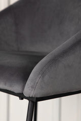 Velvet Barhocker - dunkelgrau/Stahl - Barhocker - ALVAHOME