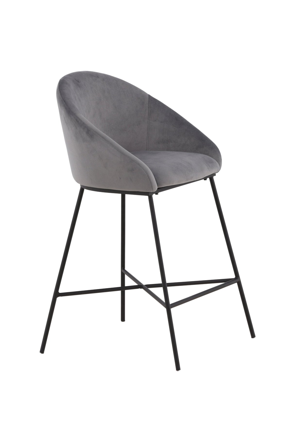 Velvet Barhocker - dunkelgrau/Stahl - Barhocker - ALVAHOME