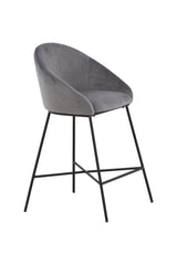 Velvet Barhocker - dunkelgrau/Stahl - Barhocker - ALVAHOME