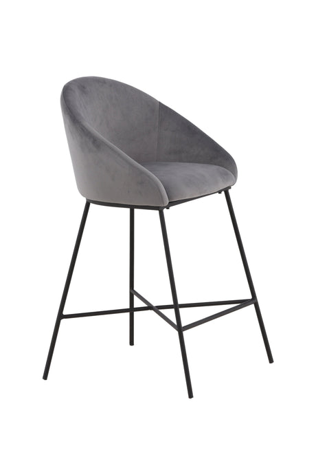 Velvet Barhocker - dunkelgrau/Stahl - Barhocker - ALVAHOME