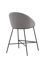 Velvet Barhocker - dunkelgrau/Stahl - Barhocker - ALVAHOME