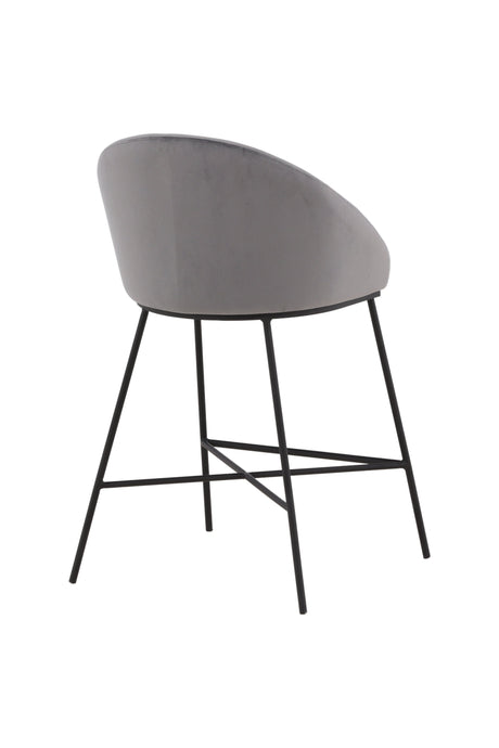 Velvet Barhocker - dunkelgrau/Stahl - Barhocker - ALVAHOME