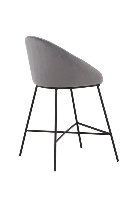 Velvet Barhocker - dunkelgrau/Stahl - Barhocker - ALVAHOME