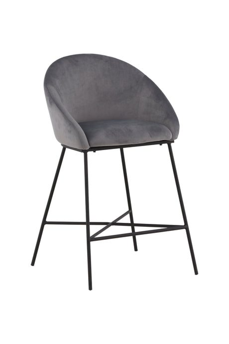 Velvet Barhocker - dunkelgrau/Stahl - Barhocker - ALVAHOME