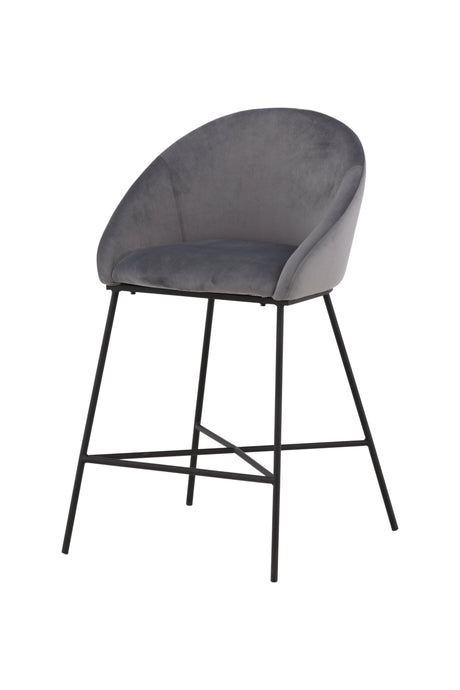 Velvet Barhocker - dunkelgrau/Stahl - Barhocker - ALVAHOME