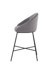 Velvet Barhocker - dunkelgrau/Stahl - Barhocker - ALVAHOME