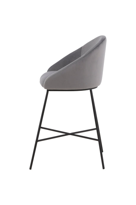 Velvet Barhocker - dunkelgrau/Stahl - Barhocker - ALVAHOME