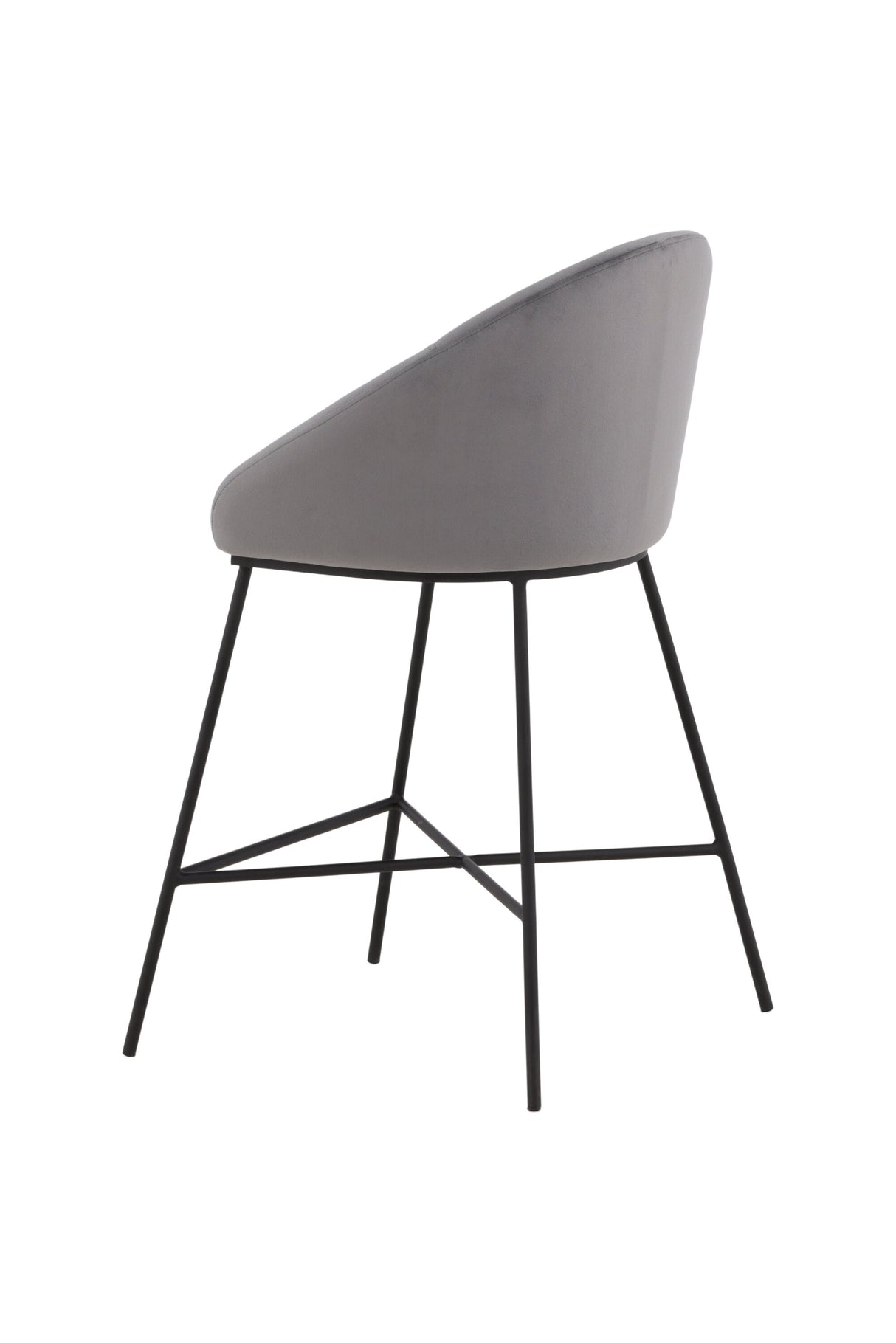 Velvet Barhocker - dunkelgrau/Stahl - Barhocker - ALVAHOME