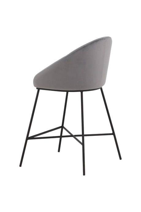 Velvet Barhocker - dunkelgrau/Stahl - Barhocker - ALVAHOME