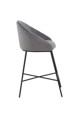 Velvet Barhocker - dunkelgrau/Stahl - Barhocker - ALVAHOME