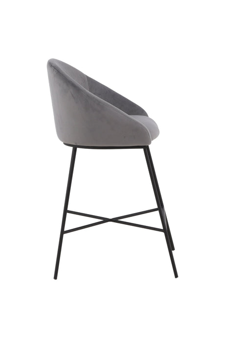Velvet Barhocker - dunkelgrau/Stahl - Barhocker - ALVAHOME