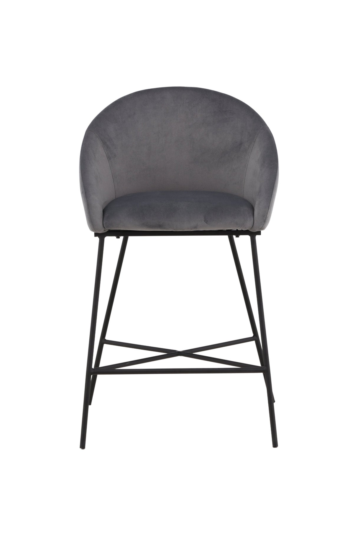 Velvet Barhocker - dunkelgrau/Stahl - Barhocker - ALVAHOME