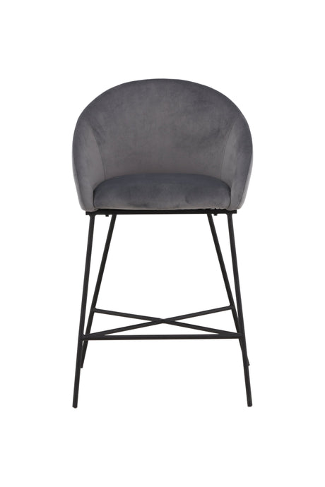 Velvet Barhocker - dunkelgrau/Stahl - Barhocker - ALVAHOME