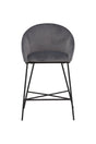 Velvet Barhocker - dunkelgrau/Stahl - Barhocker - ALVAHOME