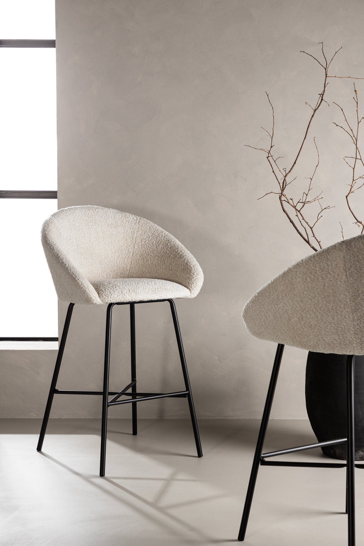 Velvet Barhocker - weiß/Stahl - Barhocker - ALVAHOME