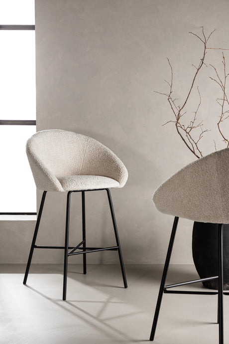 Velvet Barhocker - weiß/Stahl - Barhocker - ALVAHOME