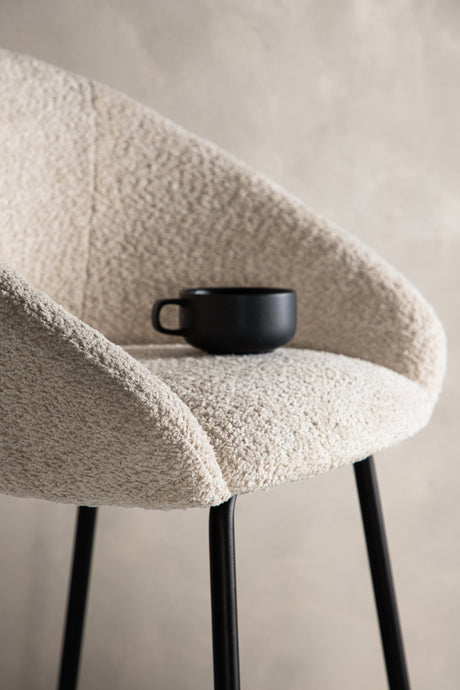 Velvet Barhocker - weiß/Stahl - Barhocker - ALVAHOME