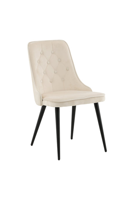 Velvet Deluxe Esszimmerstuhl - beige/Polyester - Samt - Essstühle - ALVAHOME