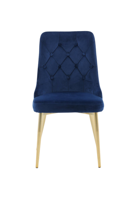 Velvet Deluxe Esszimmerstuhl - blau/Polyester - Samt - Essstühle - ALVAHOME