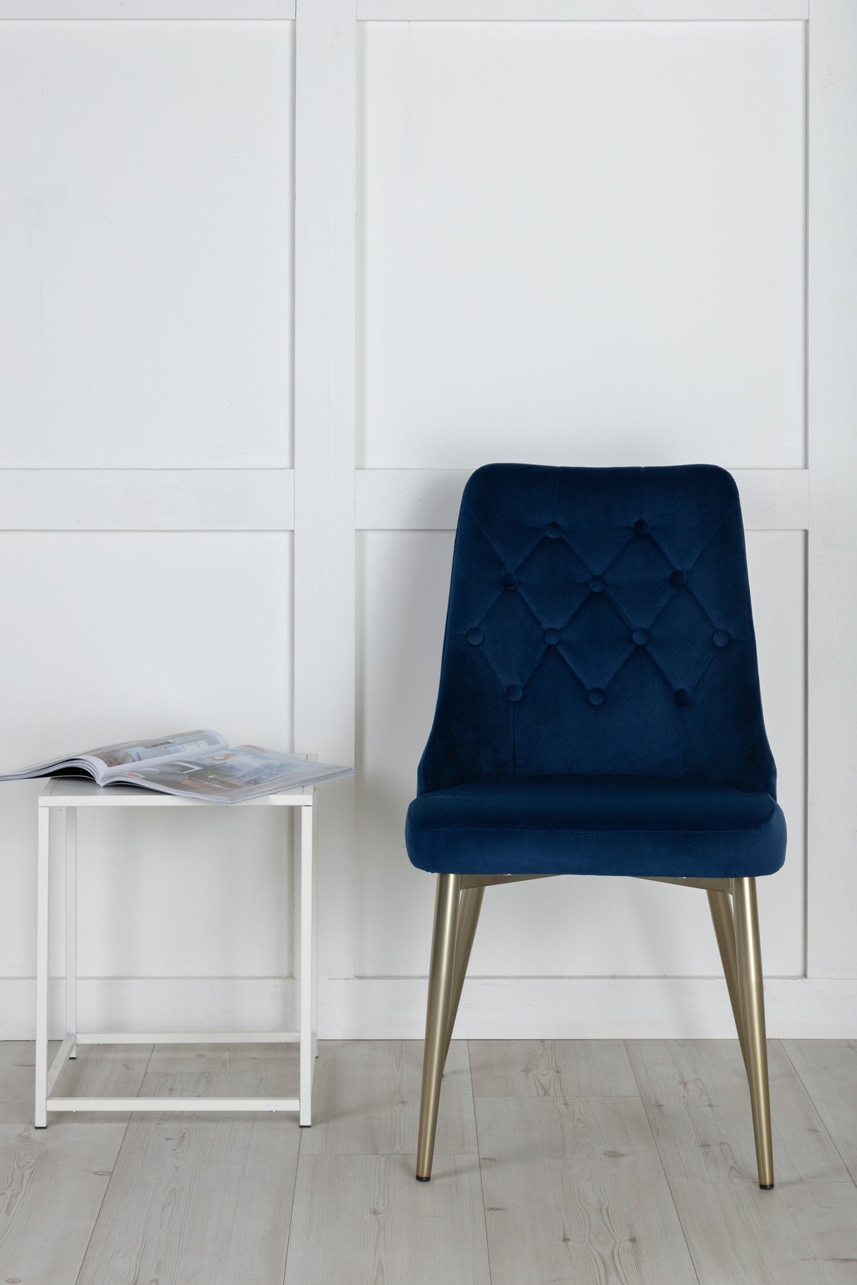 Velvet Deluxe Esszimmerstuhl - blau/Polyester - Samt - Essstühle - ALVAHOME