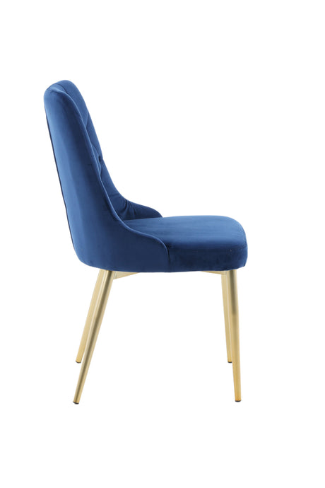 Velvet Deluxe Esszimmerstuhl - blau/Polyester - Samt - Essstühle - ALVAHOME