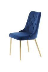 Velvet Deluxe Esszimmerstuhl - blau/Polyester - Samt - Essstühle - ALVAHOME