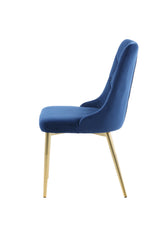 Velvet Deluxe Esszimmerstuhl - blau/Polyester - Samt - Essstühle - ALVAHOME