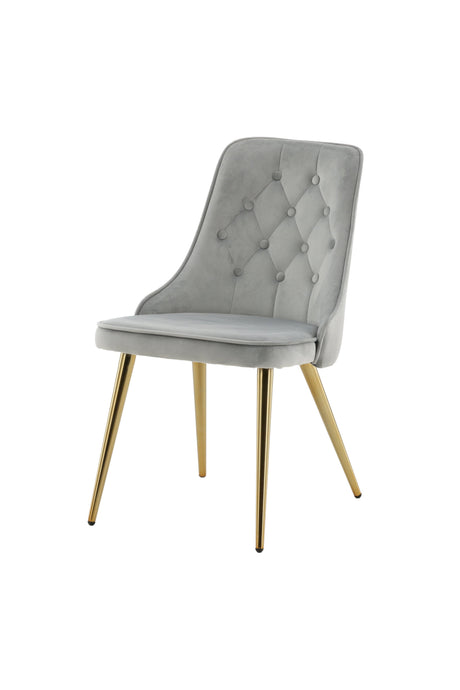 Velvet Deluxe Esszimmerstuhl - grau/Polyester - Samt - Essstühle - ALVAHOME
