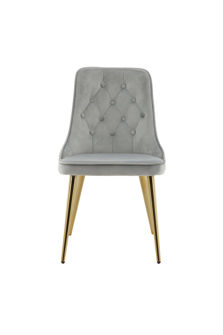 Velvet Deluxe Esszimmerstuhl - grau/Polyester - Samt - Essstühle - ALVAHOME
