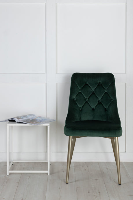 Velvet Deluxe Esszimmerstuhl - grün/Polyester - Samt - Essstühle - ALVAHOME