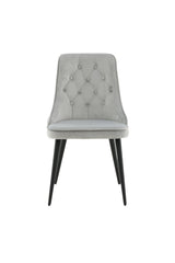Velvet Deluxe Esszimmerstuhl - hellgrau/Polyester - Samt - Essstühle - ALVAHOME