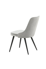 Velvet Deluxe Esszimmerstuhl - hellgrau/Polyester - Samt - Essstühle - ALVAHOME