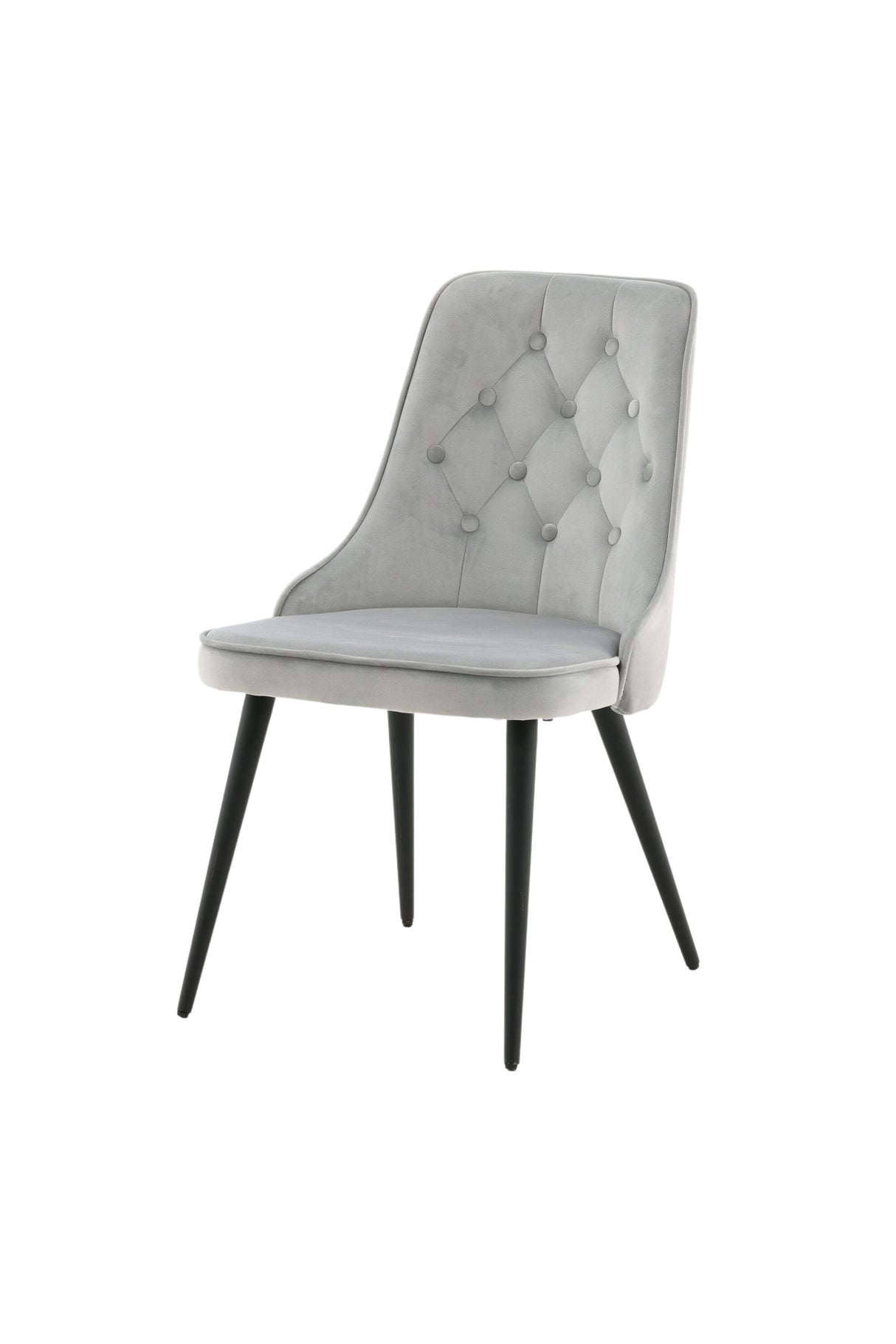 Velvet Deluxe Esszimmerstuhl - hellgrau/Polyester - Samt - Essstühle - ALVAHOME