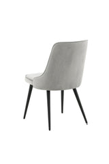 Velvet Deluxe Esszimmerstuhl - hellgrau/Polyester - Samt - Essstühle - ALVAHOME