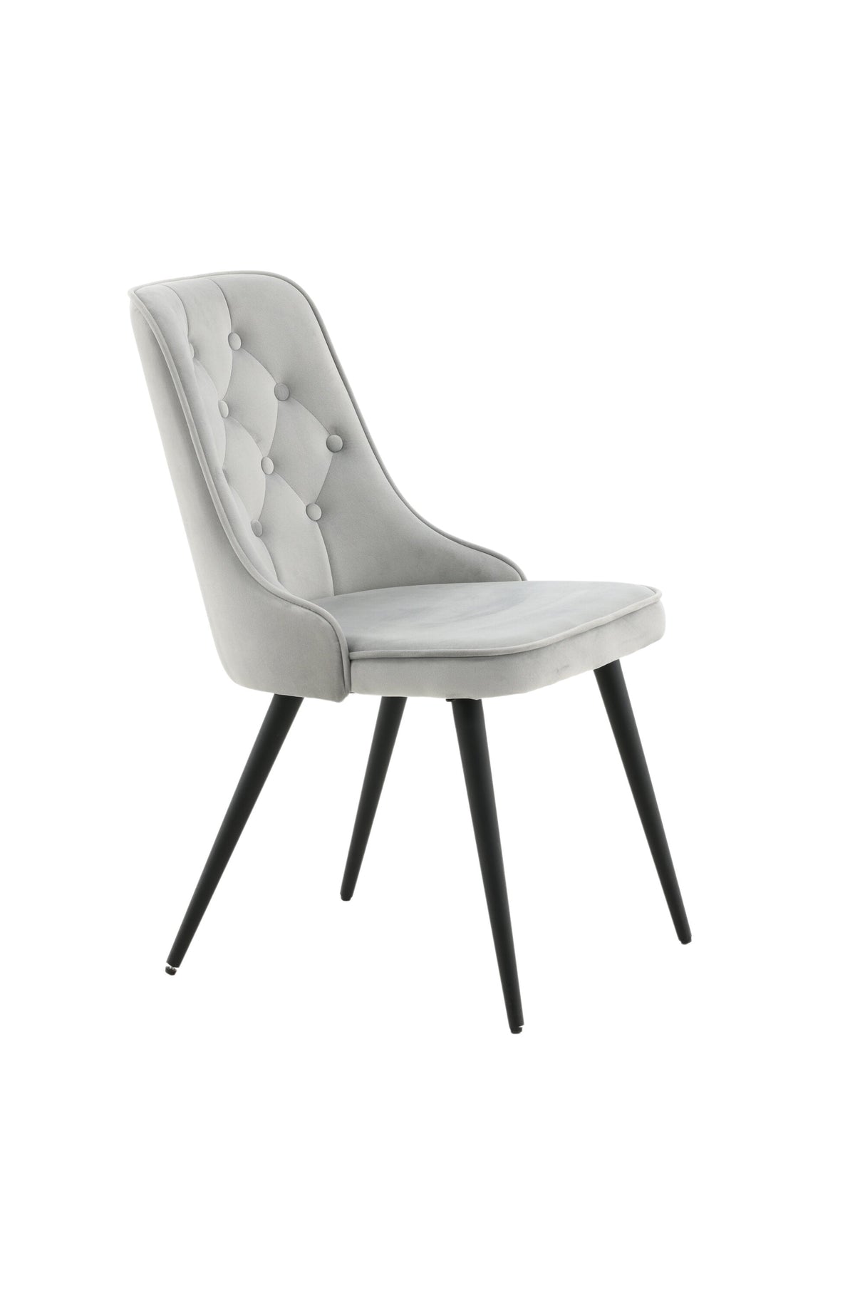 Velvet Deluxe Esszimmerstuhl - hellgrau/Polyester - Samt - Essstühle - ALVAHOME