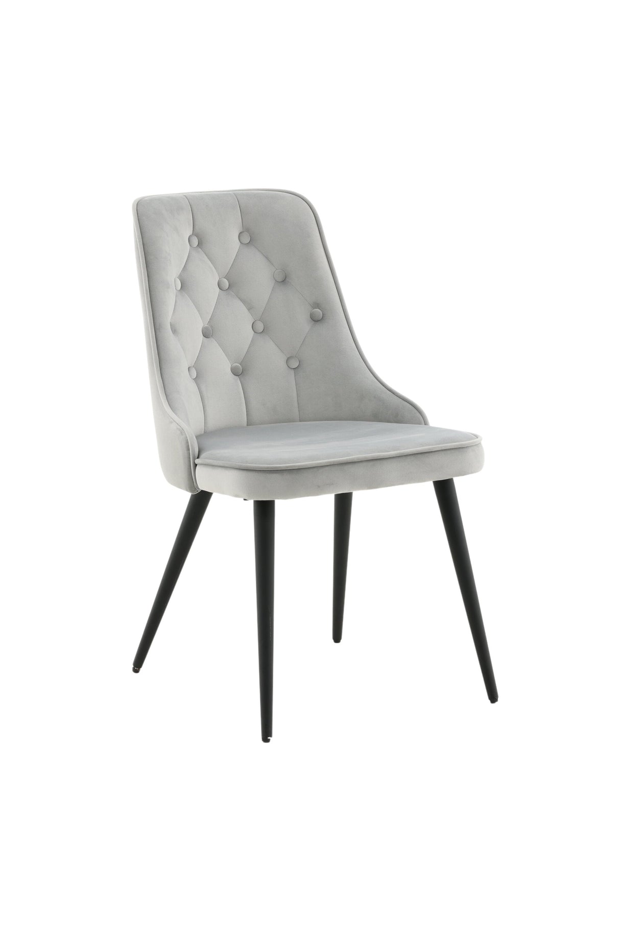 Velvet Deluxe Esszimmerstuhl - hellgrau/Polyester - Samt - Essstühle - ALVAHOME