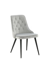 Velvet Deluxe Esszimmerstuhl - hellgrau/Polyester - Samt - Essstühle - ALVAHOME