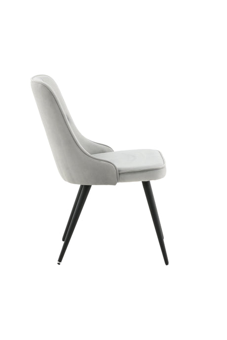 Velvet Deluxe Esszimmerstuhl - hellgrau/Polyester - Samt - Essstühle - ALVAHOME