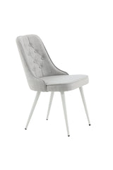 Velvet Deluxe Esszimmerstuhl - hellgrau/Polyester - Essstühle - ALVAHOME