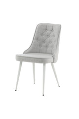 Velvet Deluxe Esszimmerstuhl - hellgrau/Polyester - Essstühle - ALVAHOME