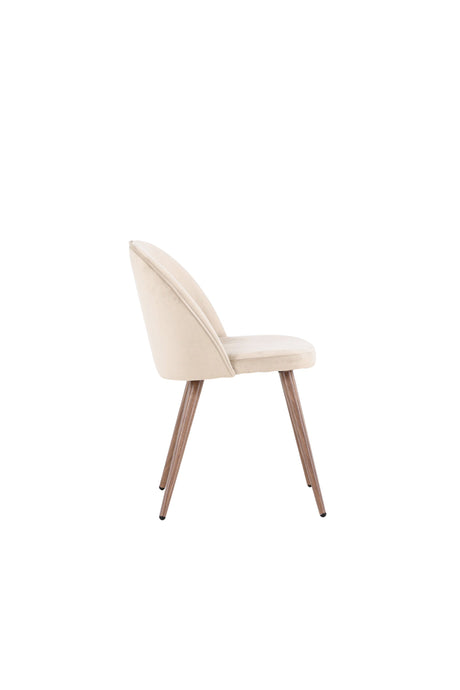 Velvet Esszimmerstuhl - beige/Polyester - Samt - Essstühle - ALVAHOME