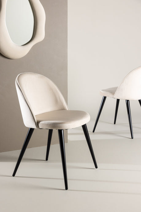 Velvet Esszimmerstuhl - beige/Polyester - Samt - Essstühle - ALVAHOME