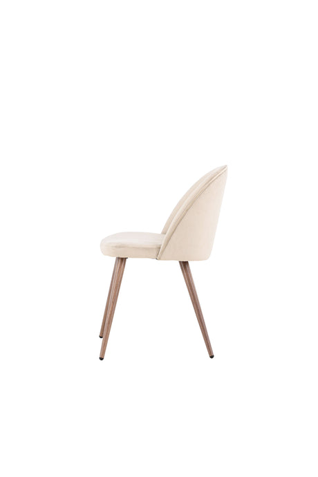 Velvet Esszimmerstuhl - beige/Polyester - Samt - Essstühle - ALVAHOME