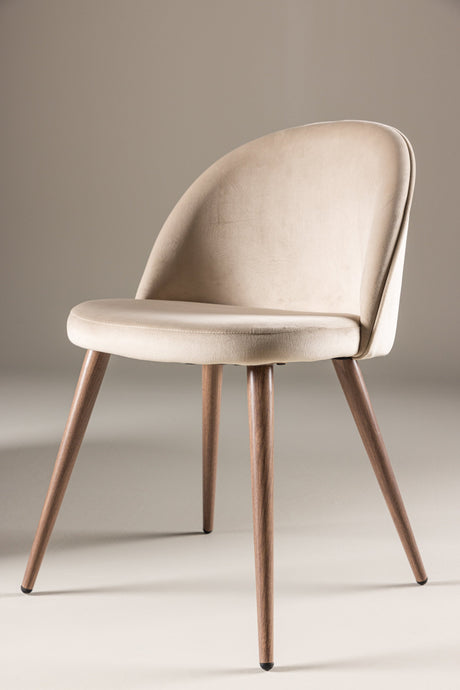 Velvet Esszimmerstuhl - beige/Polyester - Samt - Essstühle - ALVAHOME