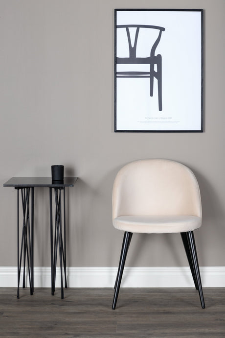 Velvet Esszimmerstuhl - beige/Polyester - Samt - Essstühle - ALVAHOME